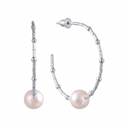 Серебряные серьги с жемчугом Майорика