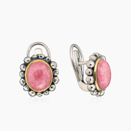 Серьги из серебра с камнем тулит