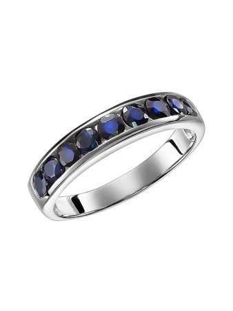 Кольцо из серебра с натуральным сапфиром «Дорожка»