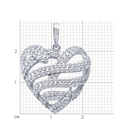 Подвеска из серебра с фианитами «Змея»