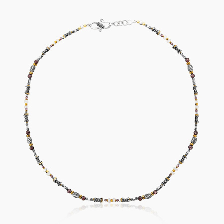 Колье из серебра с камнем гранат