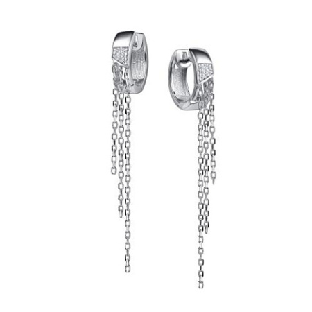 Серебряные серьги с фианитами «Цепи»