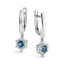 Серебряные серьги с топазом и фианитами
