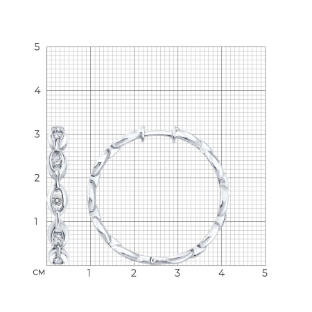 Серебряные серьги с фианитами