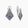 Cеребряные серьги с чароитом