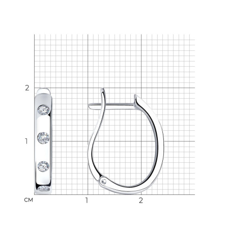 Серьги из серебра с фианитами