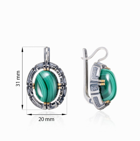 Серебряные серьги «Тайны Зеленой Горы»