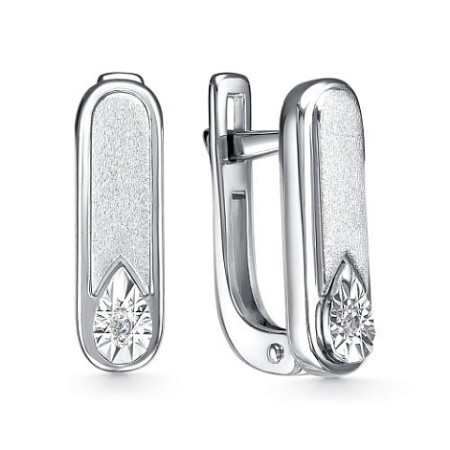 Серьги из серебра с бриллиантом