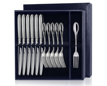 Серебряный набор десертный «Император» 12 предметов ножи и вилки