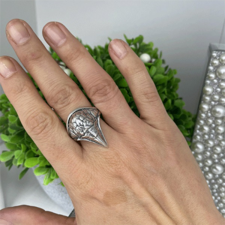 Серебряное кольцо «Ворон»