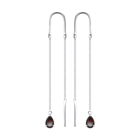 Серебряные серьги с гранатом