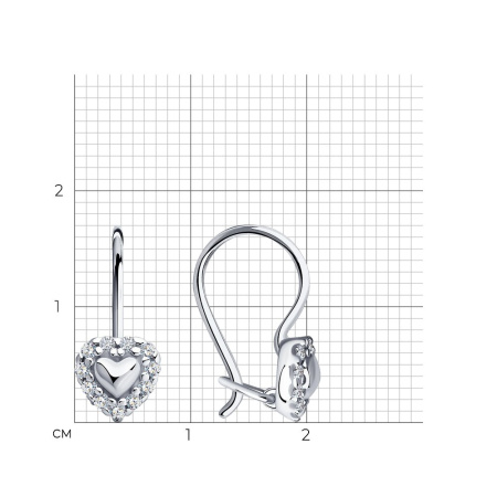 Детские серьги с французским замком с фианитами