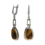 Серьги из серебра с тигровым глазом