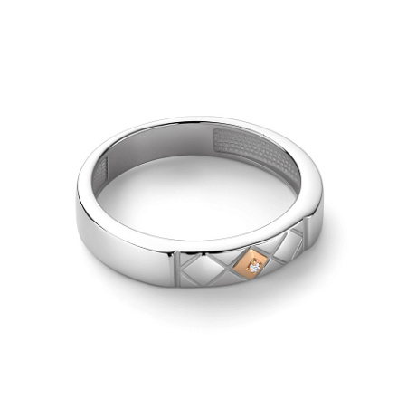 Серебряное кольцо с бриллиантом