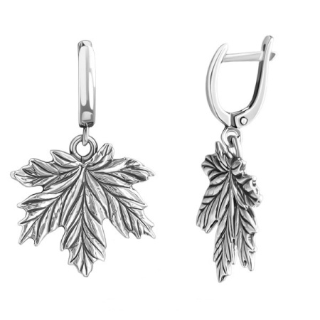 Серебряные серьги «Клён»