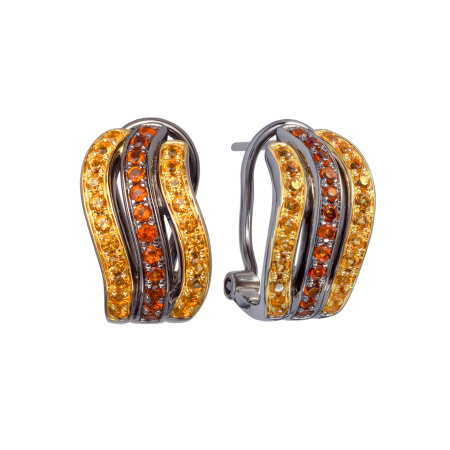 Серьги из серебра с цитринами