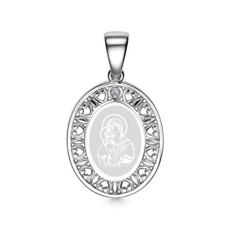 Подвеска из серебра с бриллиантом «Спаси и сохрани»