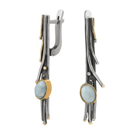 Серьги из серебра с ларимаром