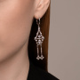 Серьги из серебра с фианитами «Избушка на курьих ножках»