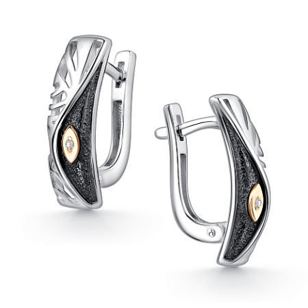 Серьги из серебра с бриллиантом