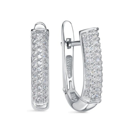 Серьги из серебра с фианитами