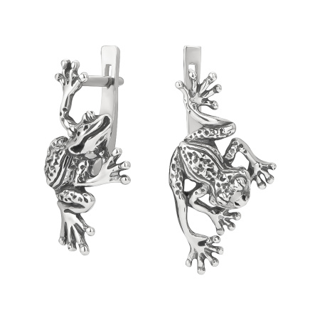 Серьги из серебра «Лягушонок»