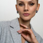 Серьги из серебра с камнем чароит
