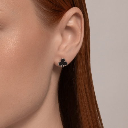 Серьги из серебра с эмалью «Карты»