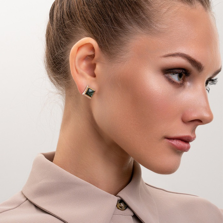 Серебряные серьги «Серафинитовое Око»