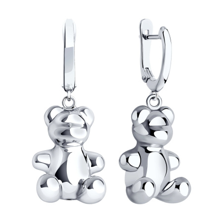 Серьги из серебра «Мишка»