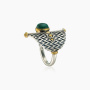 Кольцо из серебра с малахитом в позолоте