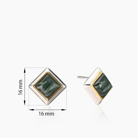 Серебряные серьги «Серафинитовое Око»