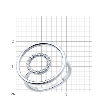 Серебряное кольцо с фианитами