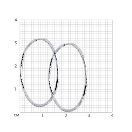 Серьги из серебра с алмазной гранью 3 см