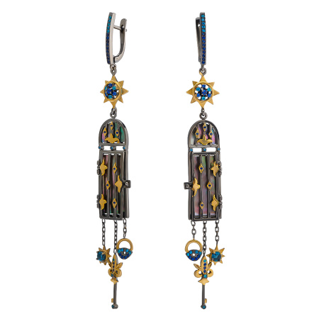 Серьги из серебра «Витраж»