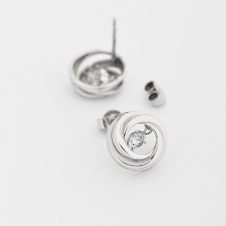 Серьги серебряные с танцующими, качающимися фианитами