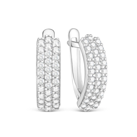 Серьги из серебра с фианитами