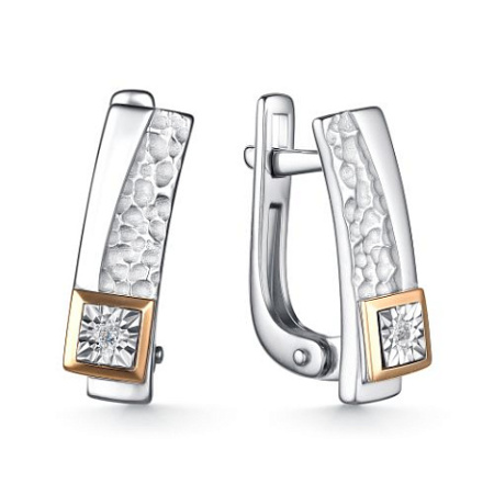 Серьги из серебра с бриллиантом