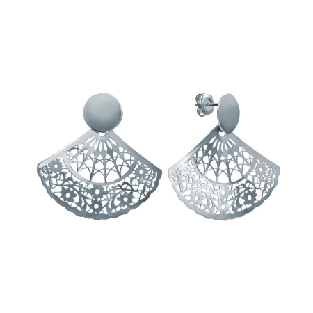 Серьги из серебра «Цветочный веер»