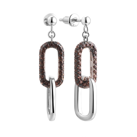 Серьги из серебра с фианитами
