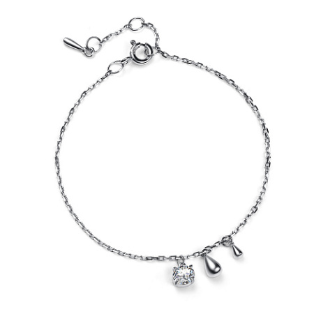 Браслет из серебра с фианитом «Капля»