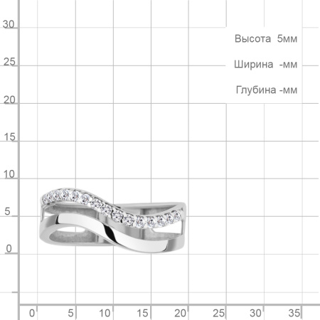 Серебряное кольцо с фианитами