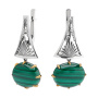 Серебряные серьги с малахитом