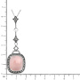 Серебряный кулон на цепи с розовым кварцем и марказитами Swarovski