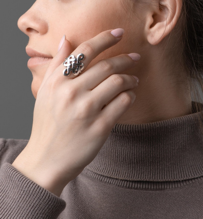 Серебряное кольцо «Узел Будды»