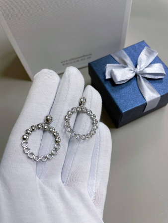 Серьги из серебра «Круги»