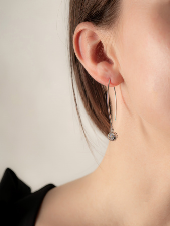 Серьги серебряные с фианитами