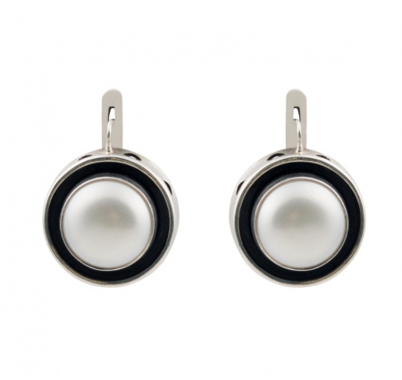 Серьги из серебра с жемчугом