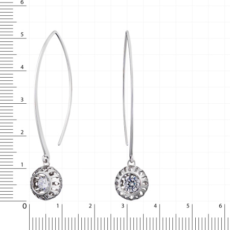 Серьги из серебра «Танцующий фианит»