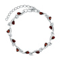 Браслет из серебра с гранатом и фианитами